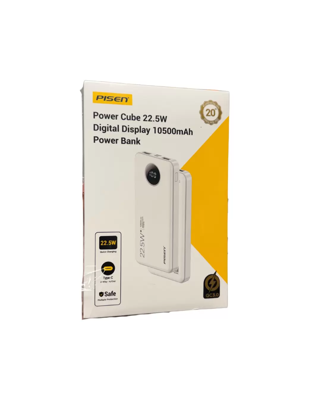 Power Bank Pisen Power Cube Digital Display 22.5W 10500mAh Original