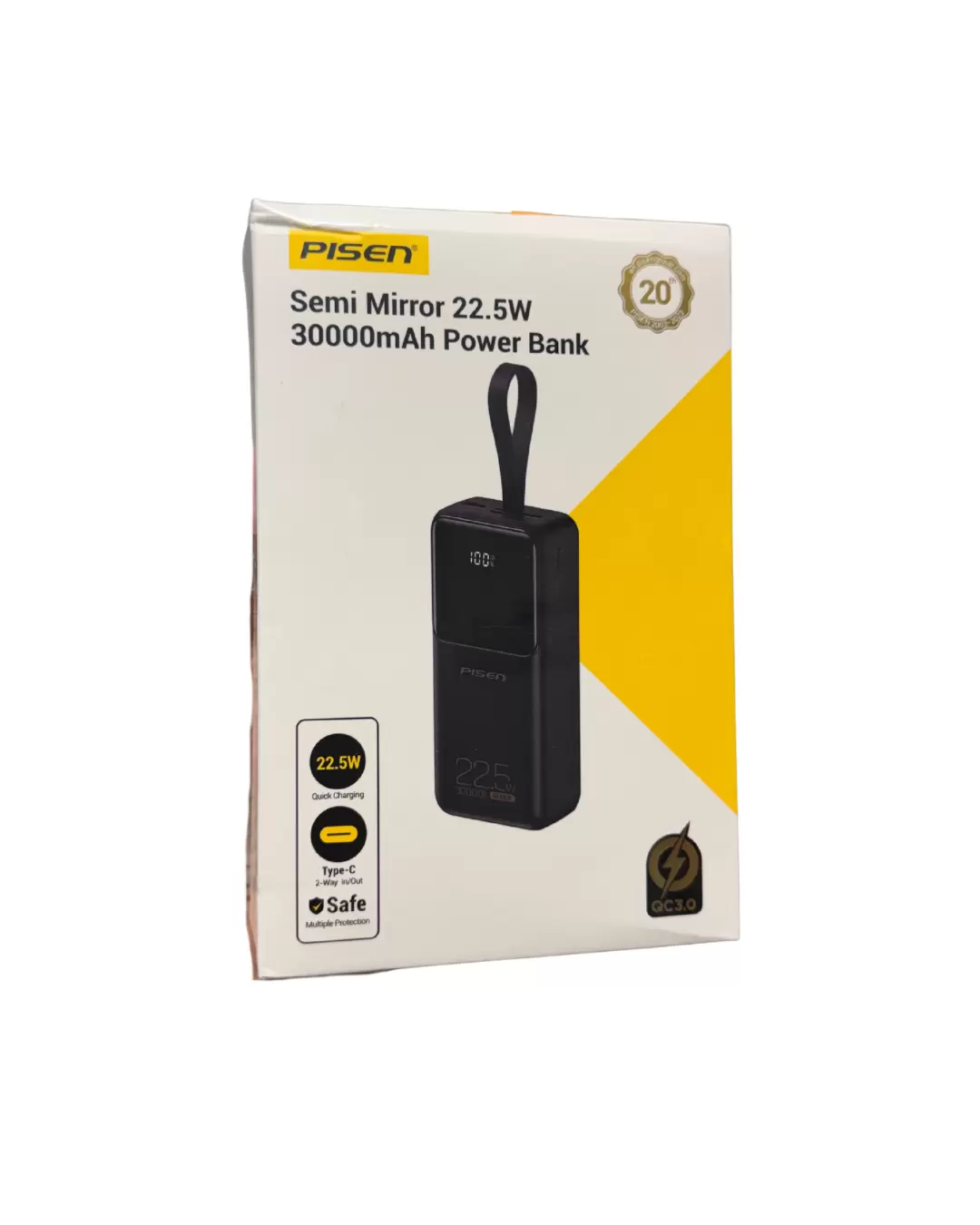 Power Bank Pisen Semi Mirror 22.5W 30000mAh Original